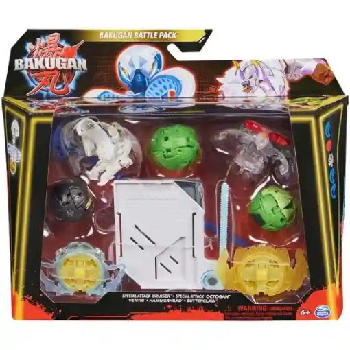 Bakugan harci csomag 5 figurával (Octogan, Bruiser, Ventri, Hammerhead, Butterclaw)