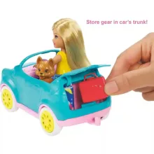 Mattel Barbie lakókocsi autóval és Chelsea babával