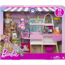 Mattel Barbie állatbolt játékszett babával, kiskutyával és kiscicával