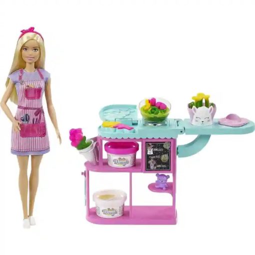 Mattel Barbie virágbolt játékszett gyurmával és babával