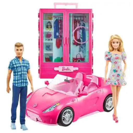 Mattel Barbie és Ken babák ruhásszekrénnyel és kabrióval