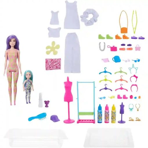 Mattel Barbie Color Reveal ruhatervező játékszett babákkal