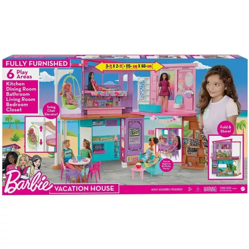Mattel Barbie HCD50 Nyitható Malibu tengerparti álomház