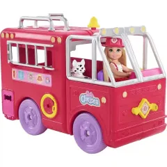   Mattel Barbie Chelsea baba szétnyitható tűzoltóautóval készlet