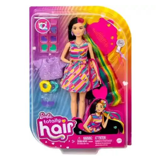 Mattel Barbie Totally Hair extra hosszú, szivárványszínű hajú baba