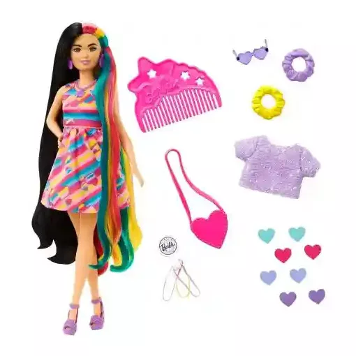 Mattel Barbie Totally Hair extra hosszú, szivárványszínű hajú baba