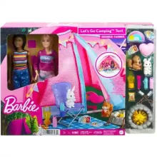 Mattel Barbie kempingezés babákkal és sátorral