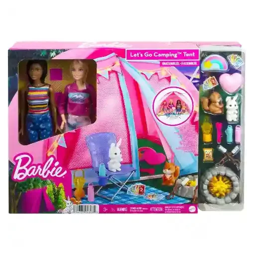 Mattel Barbie kempingezés babákkal és sátorral
