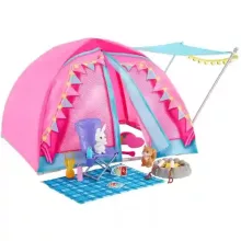 Mattel Barbie kempingezés babákkal és sátorral