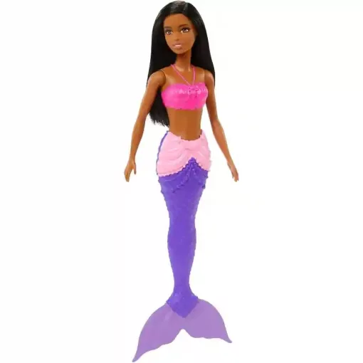 Mattel Barbie Dreamtopia sellő baba fekete hajjal és lila uszonnyal