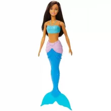 Mattel Barbie Dreamtopia sellő baba fekete hajjal és kék uszonnyal