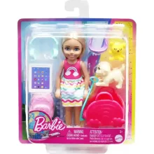 Mattel Barbie utazó Chelsea baba kiskutyával