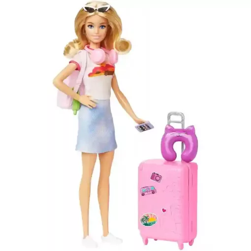 Mattel Barbie utazó baba kiegészítőkkel
