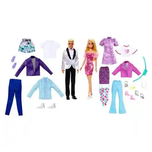 Mattel Barbie és Ken babák ruhákkal és kiegészítőkkel