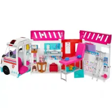 Mattel Barbie 2 az 1-ben mentőautó és kórház fénnyel és hanggal
