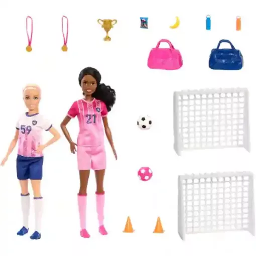 Mattel Barbie focis játékszett focista babákkal