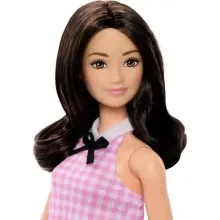 Mattel Barbie baba rózsaszín-fehér kockás ruhában
