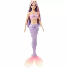 Mattel Barbie sellő baba lila hajjal és uszonnyal