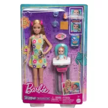 Mattel Barbie Skipper bébiszitter baba etetőszékkel és színváltós kisbabával