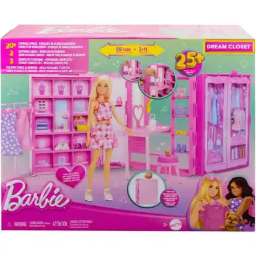 Mattel Barbie álom gardróbszoba babával és ruhákkal