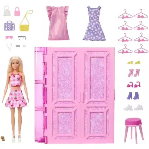 Mattel Barbie álom gardróbszoba babával és ruhákkal