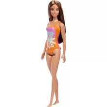 Mattel Barbie strandoló baba lila-narancssárga fürdőruhában