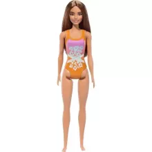 Mattel Barbie strandoló baba lila-narancssárga fürdőruhában