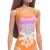   Mattel Barbie strandoló baba lila-narancssárga fürdőruhában