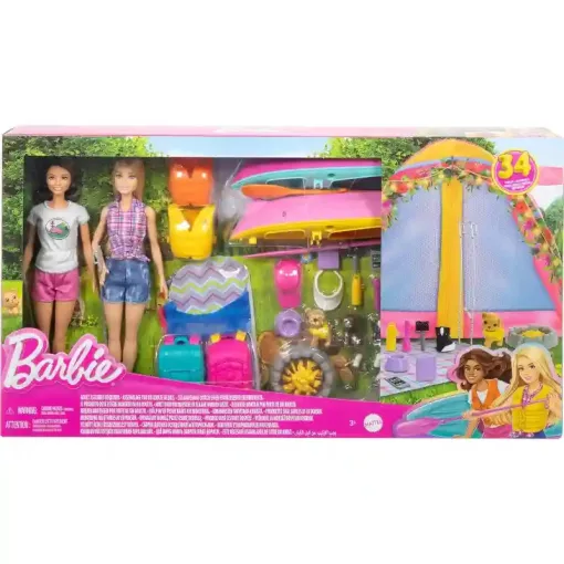 Mattel Barbie kempingezés babákkal, sátorral és csónakokkal