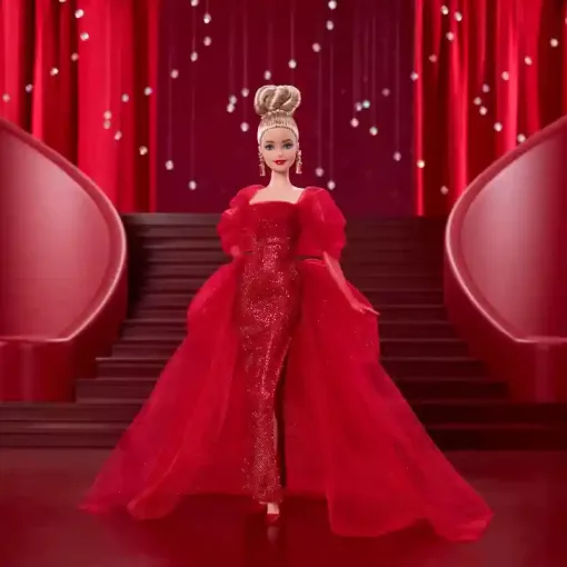 Mattel Barbie Signature 80. évfordulós baba piros estélyi ruhában