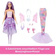 Mattel Barbie 3 az 1-ben átváltozó baba (sellő, hercegnő, tündér)