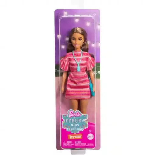 Mattel Barbie Teresa baba pink ruhában