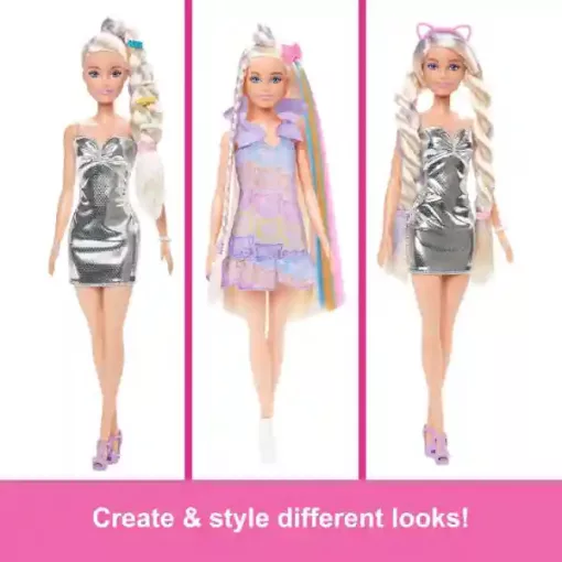 Mattel Barbie Fun & Fancy fodrászos szőke baba extra hosszú hajjal
