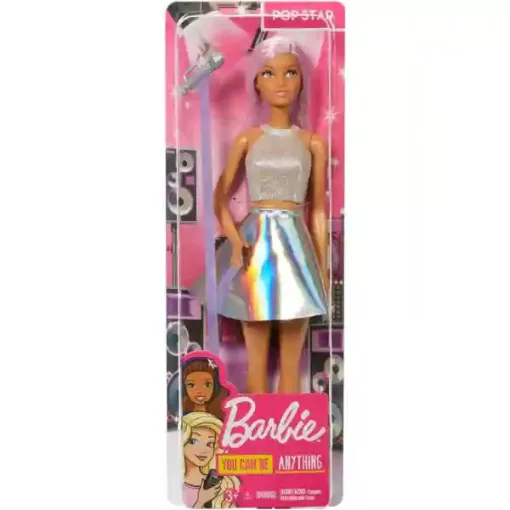 Mattel Barbie popsztár baba mikrofonnal és rózsaszín hajjal