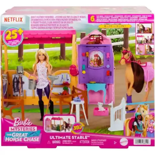 Mattel Barbie Mysteries lovarda lóval és babával