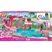 Mattel Barbie medencés buli játékszett csúszdával és 20+ kiegészítővel