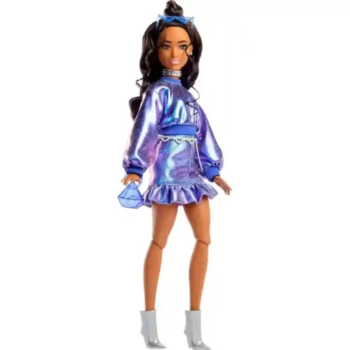 Mattel Barbie Deluxe Style baba csillogós kék ruhában