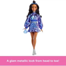 Mattel Barbie Deluxe Style baba csillogós kék ruhában
