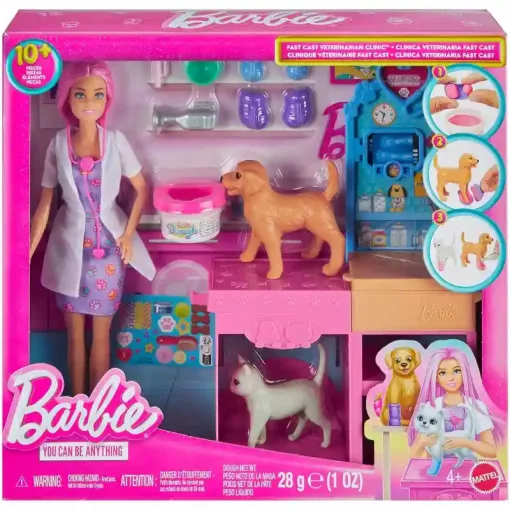 Mattel Barbie állatorvosi klinika cicával és kutyával