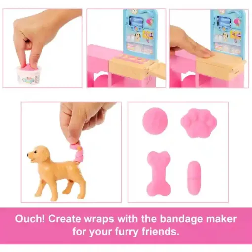 Mattel Barbie állatorvosi klinika cicával és kutyával