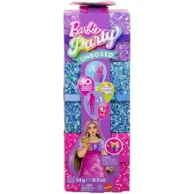 Mattel Barbie Glam Party Unboxed meglepetés baba - Pink ruhában