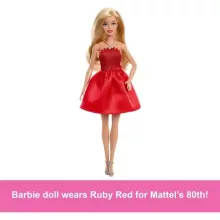 Mattel Barbie 80. évfordulós baba piros ruhában