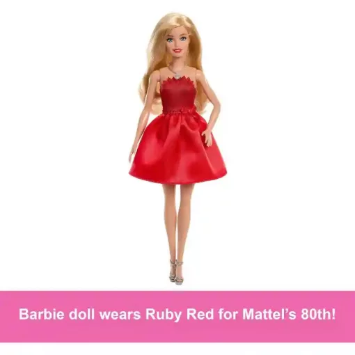 Mattel Barbie 80. évfordulós baba piros ruhában