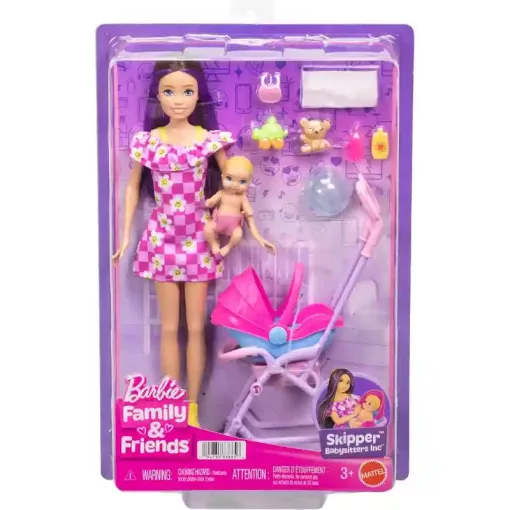 Mattel Barbie Skipper bébiszitter baba babakocsival
