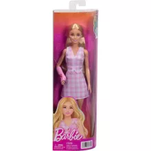Mattel Barbie gipszelt kezű baba kockás ruhában