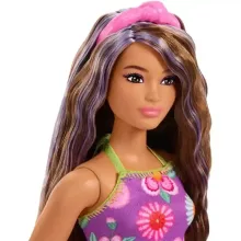 Mattel Barbie Fashionistas baba virágmintás lila ruhában