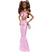 Mattel Barbie Deluxe Style baba rózsa mintás rózsaszín ruhában