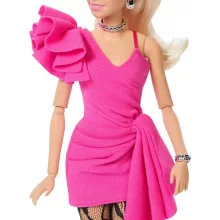 Mattel Barbie Deluxe Style baba elegáns rózsaszín ruhában