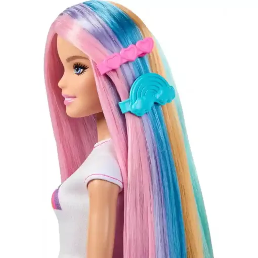Mattel Barbie baba szivárványos hajú fodrász baba kiegészítőkkel