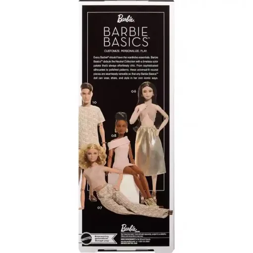 Mattel Barbie Basics Signature Model Collector divatbaba 08 elegáns ruhában